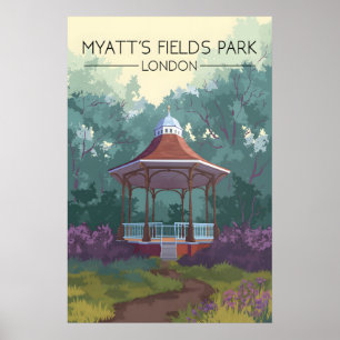 Myatts Fields Park London Travel Poster