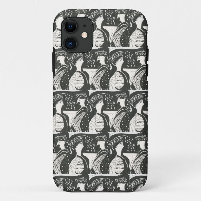 Mycenaean Greek Inspired B & W Gossips iPhone Case (Back)