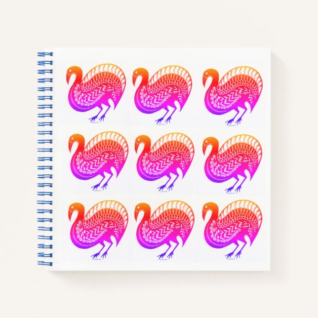Mycenaean Greek Inspired Colourful Birds Notebook (Front)
