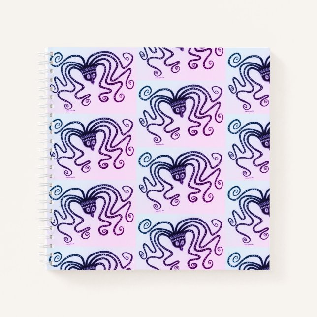 Mycenaean Greek Inspired Colourful Octopus Noteboo Notebook (Front)