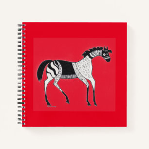 Mycenaean Greek Inspired Red Horse Notebook