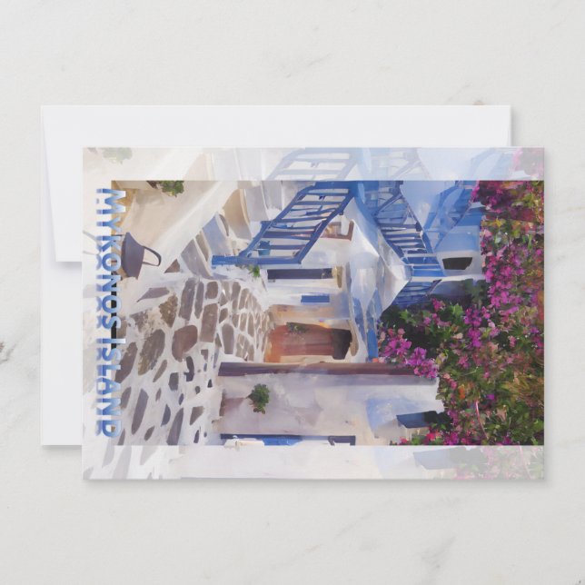 Myconos  coffee mug invitation (Front)