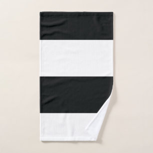 Mydeas   Black & White Extra Wide Stripes Hand Towel