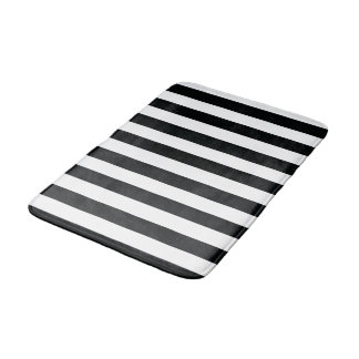 Mydeas | Black & White Thick Stripes Bath Mat