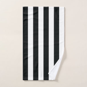 Mydeas   Black & White Thick Stripes Hand Towel