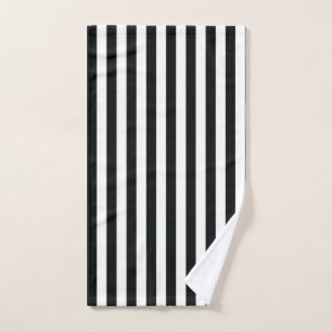 Mydeas   Black & White Thin Stripes Hand Towel