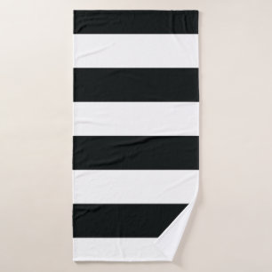 Mydeas   Black & White Wide Stripes Bath Towel