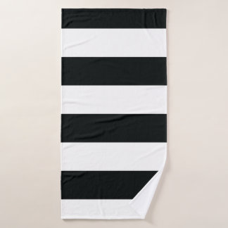 Mydeas | Black & White Wide Stripes Bath Towel