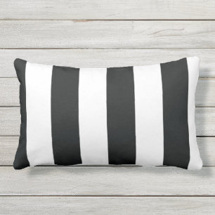 Mydeas   Black & White Wide Stripes Lumbar Cushion