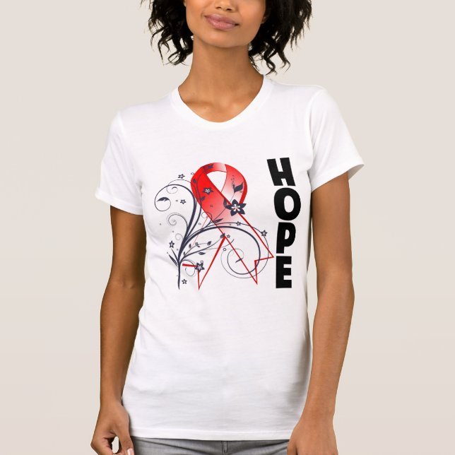 Myelodysplastic Syndromes Floral Hope Ribbon T-Shirt (Front)
