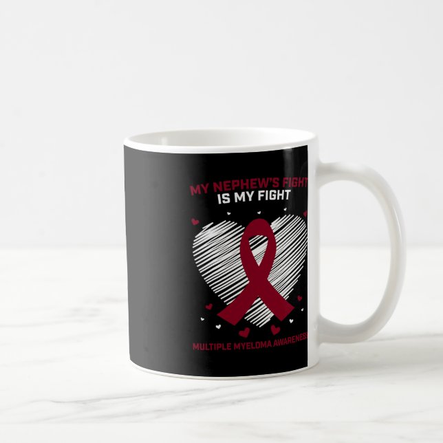 Myeloma Awareness Ribbon Blood Cancer Survivor Pla Coffee Mug (Right)
