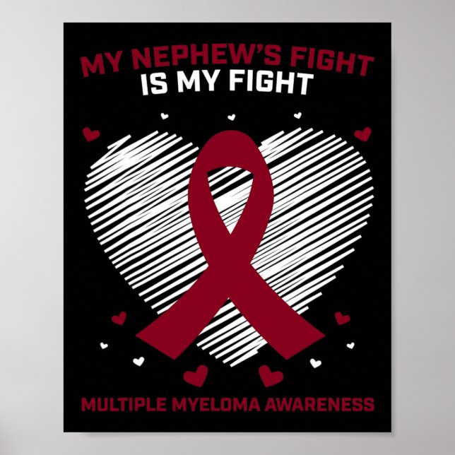 Myeloma Awareness Ribbon Blood Cancer Survivor Pla Poster (Front)