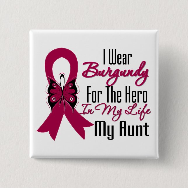 Myeloma Ribbon Hero My Aunt 15 Cm Square Badge (Front)