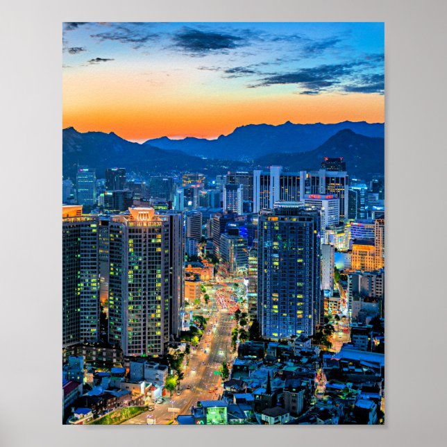 Myeongdong, Seoul, South Korea Poster (Front)