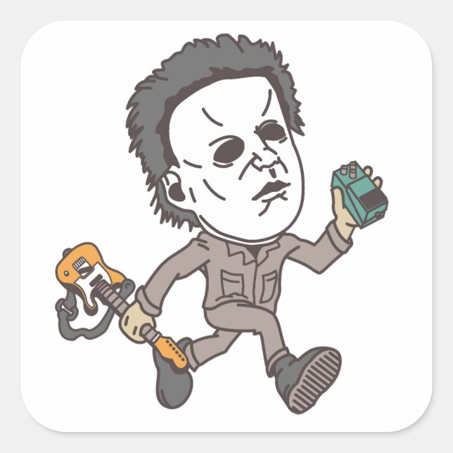 Myers Plays Guitar Square Sticker (Front)