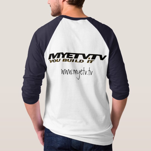 MYETV's Men's Basic 3/4 Sleeve Raglan T-Shirt (Back)