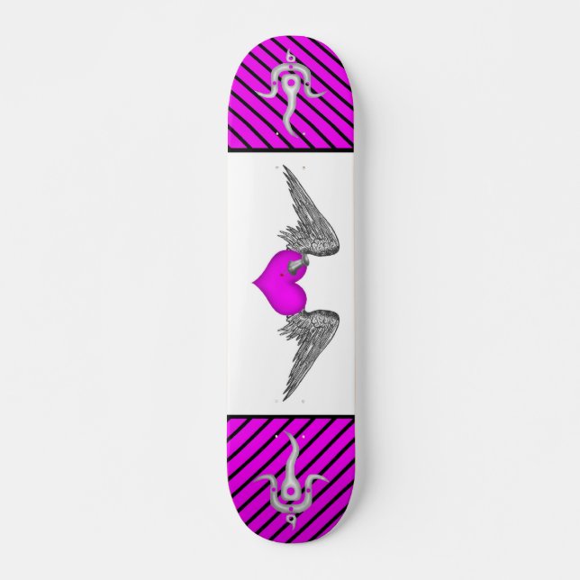 myka deck winged love skateboard (Front)