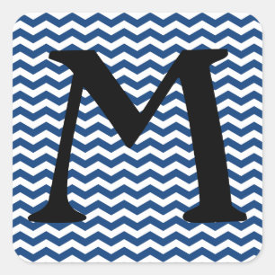 Mykonos Blue Wave Chevron Square Sticker