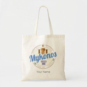 Mykonos Cyclades Islands Greece Vintage Souvenir Tote Bag