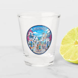Mykonos Cycladic Street Greece Shot Glass