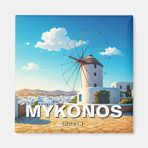Mykonos Fridge Windmill Magnet