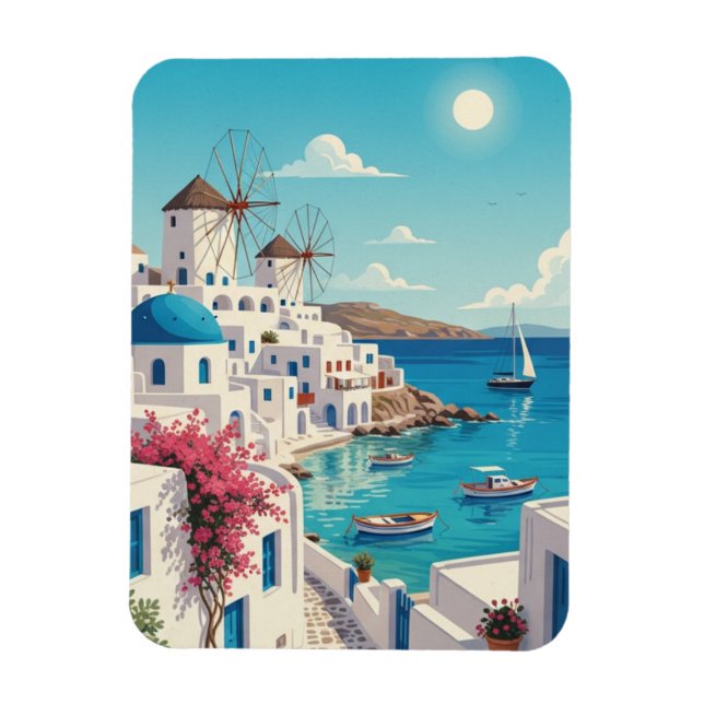 Mykonos Greece Cyclades Travel Magnet (Vertical)