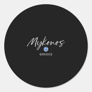 Mykonos Greece Island Trip Summer Sea Escape Classic Round Sticker