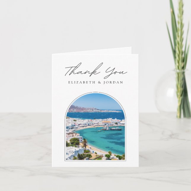 Mykonos Greece Photo Blank Thank You Card (Front)