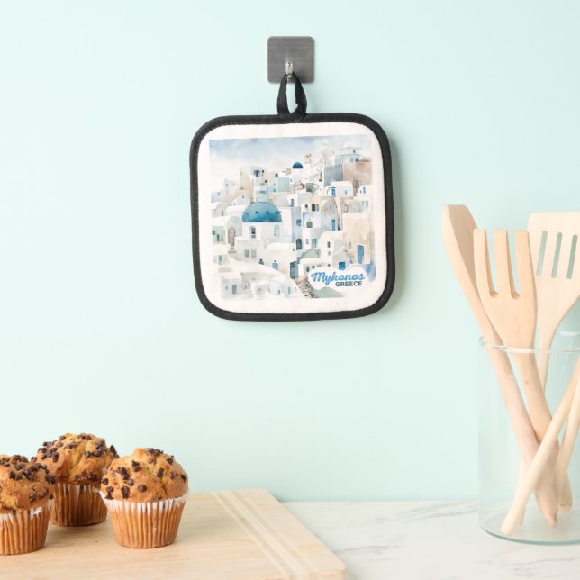 Mykonos Greece Pot Holder (Insitu(Hanging))
