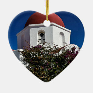 Mykonos Greece Travel - Church Cafe Europe Tourism Ceramic Ornament