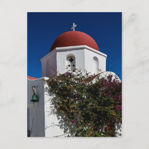 Mykonos Greece Travel - Church Cafe Europe Tourism Postcard