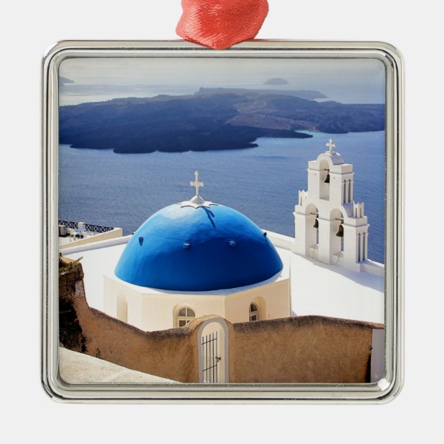 Mykonos Greece Travel Europe Tourism Santorini Metal Ornament (Front)