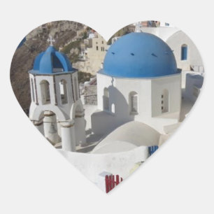 Mykonos Greece Travel Heart Sticker