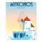 Mykonos Greece travel poster