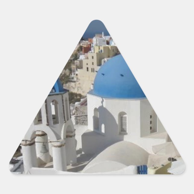 Mykonos Greece Travel Triangle Sticker (Front)