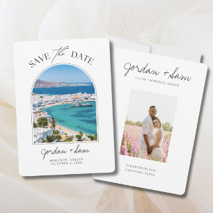 Mykonos Greece Wedding Save the Date Invitation