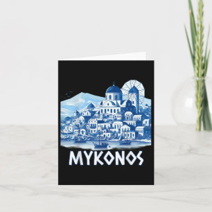 Mykonos Island Greece Greek Souvenir Summer Vacati Card