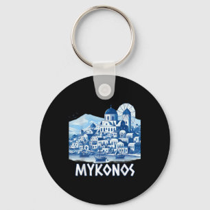 Mykonos Island Greece Greek Souvenir Summer Vacati Key Ring