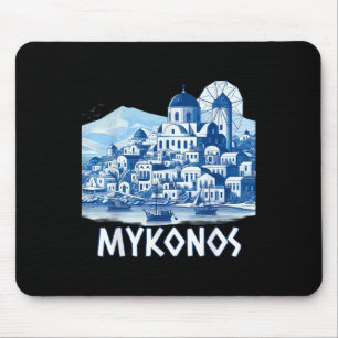 Mykonos Island Greece Greek Souvenir Summer Vacati Mouse Pad