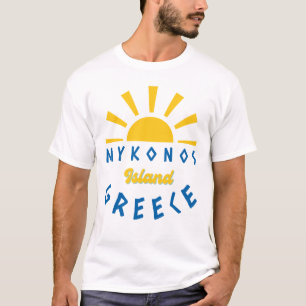 Mykonos Island, Greece - Sunshine Men's White T-Shirt