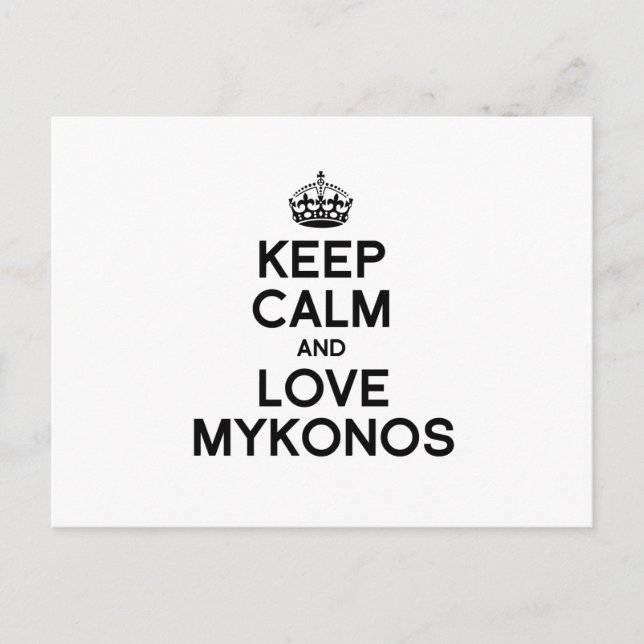 MYKONOS KEEP CALM -.png Postcard (Front)