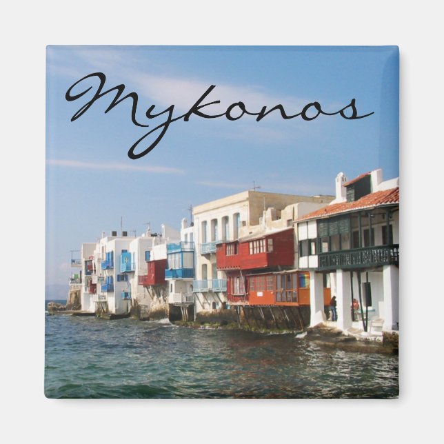Mykonos Little Venice Fridge Magnet (Front)