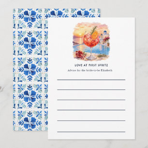Mykonos Love at First Spritz Greece Bachelorette Advice Card