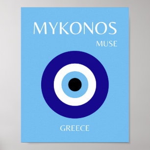 Mykonos Muse, Blue Poster