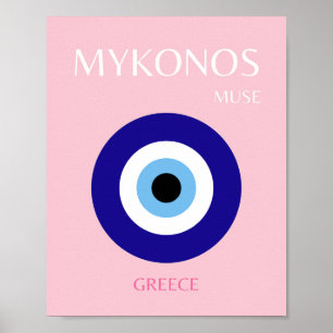 Mykonos Muse, Mykonos, Pink Poster