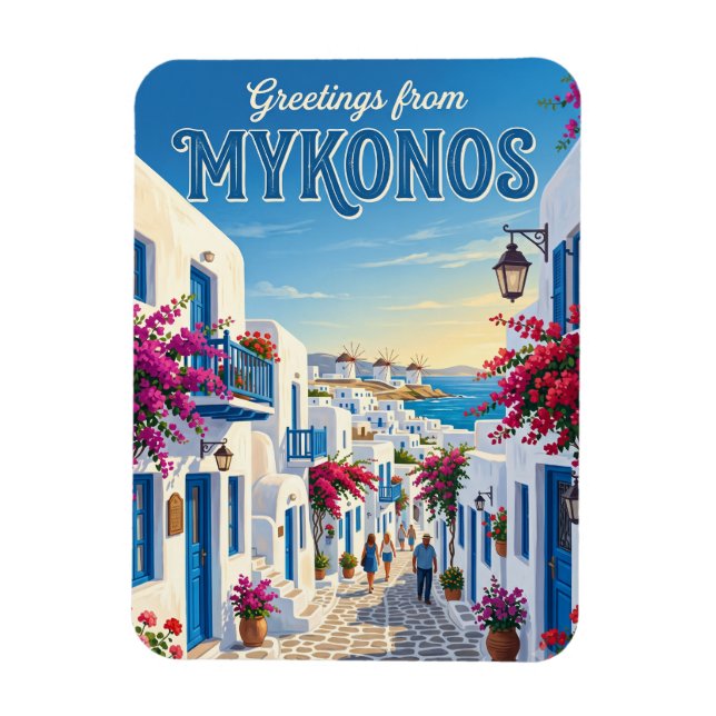 Mykonos Old Town Greece Magnet (Vertical)
