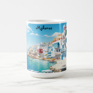 Mykonos-Sip in Style with a Touch of Greek Charm Coffee Mug