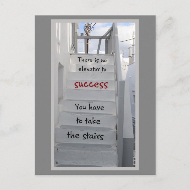 Mykonos stairs There is no elevator to success Postcard (Front)