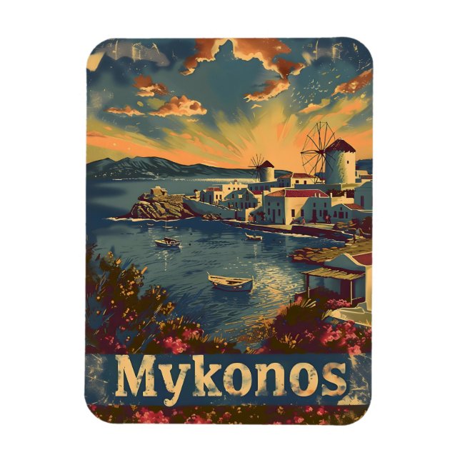 Mykonos Vintage Magnet (Vertical)