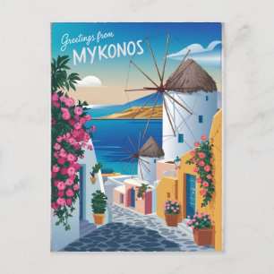 Mykonos Vintage Postcard